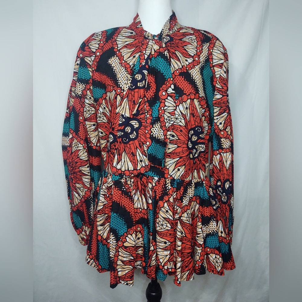 NWT Mae Otti African Waxed Cotton Top